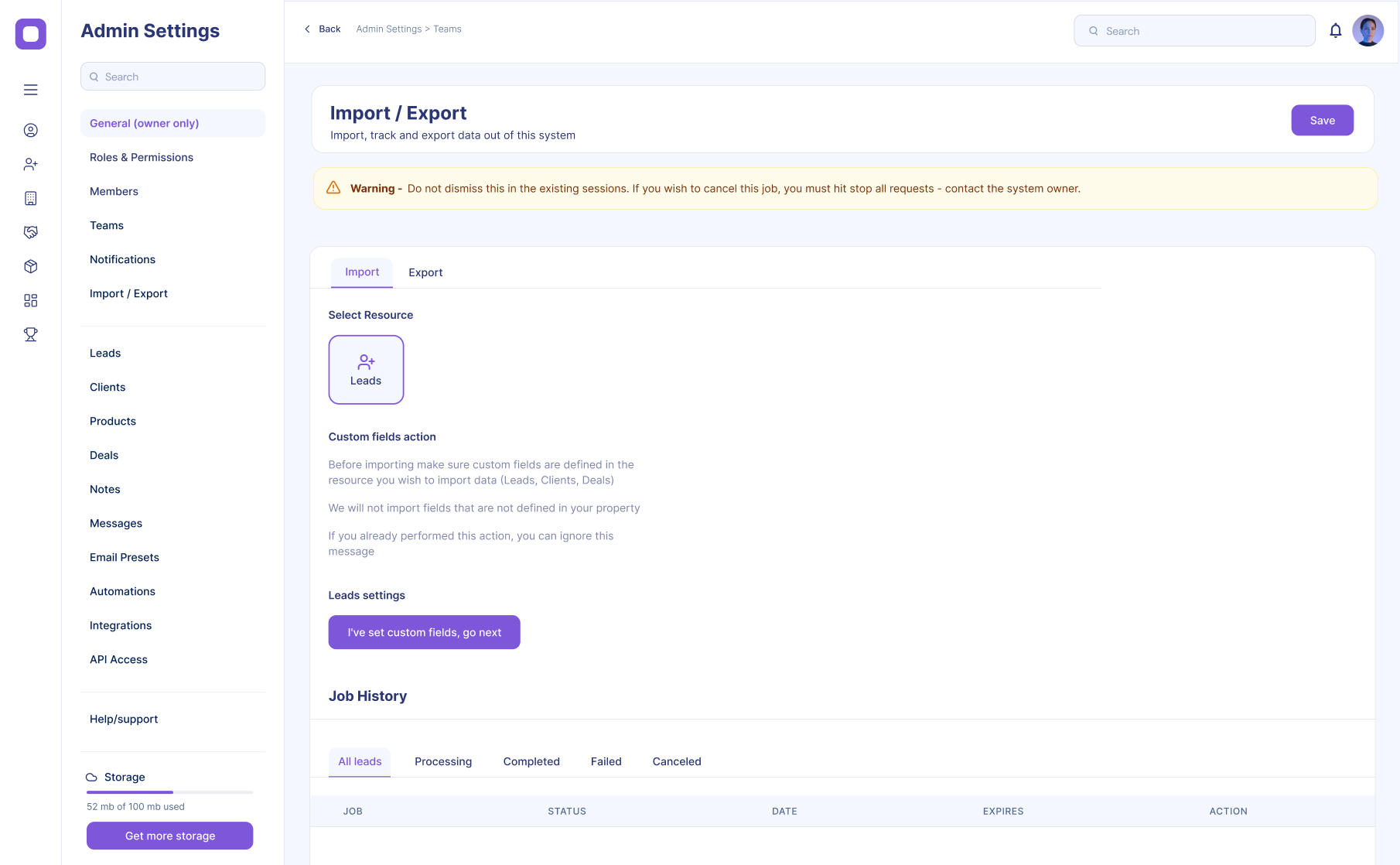 Switch from your old CRM,